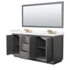 Custom image for Dark Gray with Satin Bronze Trim / Carrara Cultured Marble / 70