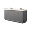 Custom image for Dark Gray with Satin Bronze Trim / Carrara Cultured Marble / No Mirror