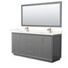 Custom image for Dark Gray with Satin Bronze Trim / Giotto Quartz / 70