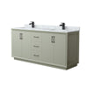Custom image for Light Green with Matte Black Trim / White Carrara Marble / No Mirror