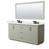 Custom image for Light Green with Matte Black Trim / White Cultured Marble / 70
