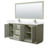 Custom image for Light Green with Brushed Nickel Trim / Carrara Cultured Marble / 70