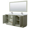 Custom image for Light Green with Brushed Nickel Trim / White Carrara Marble / 70