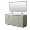 Custom image for Light Green with Brushed Nickel Trim / White Carrara Marble / 70