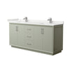 Custom image for Light Green with Brushed Nickel Trim / White Quartz / No Mirror