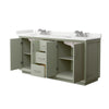 Custom image for Light Green with Brushed Nickel Trim / White Quartz / No Mirror