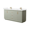 Custom image for Light Green with Satin Bronze Trim / Carrara Cultured Marble / No Mirror