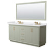 Custom image for Light Green with Satin Bronze Trim / White Cultured Marble / 70