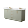 Custom image for Light Green with Satin Bronze Trim / White Cultured Marble / No Mirror