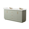 Custom image for Light Green with Satin Bronze Trim / White Quartz / No Mirror