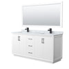 Custom image for White with Matte Black Trim / White Carrara Marble / 70