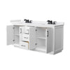 Custom image for White with Matte Black Trim / White Cultured Marble / No Mirror