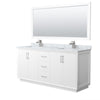 Custom image for White with Brushed Nickel Trim / White Carrara Marble / 70