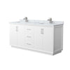 Custom image for White with Brushed Nickel Trim / White Carrara Marble / No Mirror