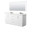 Custom image for White with Brushed Nickel Trim / Giotto Quartz / 70