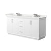 Custom image for White with Brushed Nickel Trim / White Quartz / No Mirror