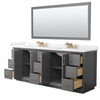 Custom image for Dark Gray with Satin Bronze Trim / Carrara Cultured Marble / 70