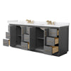 Custom image for Dark Gray with Satin Bronze Trim / White Cultured Marble / No Mirror