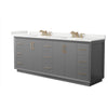 Custom image for Dark Gray with Satin Bronze Trim / White Quartz / No Mirror