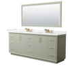 Custom image for Light Green with Satin Bronze Trim / Carrara Cultured Marble / 70