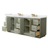 Custom image for Light Green with Satin Bronze Trim / White Cultured Marble / No Mirror