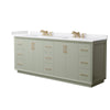 Custom image for Light Green with Satin Bronze Trim / White Cultured Marble / No Mirror