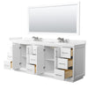 Custom image for White with Brushed Nickel Trim / Carrara Cultured Marble / 70
