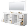 Custom image for White with Satin Bronze Trim / Carrara Cultured Marble / 70