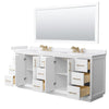 Custom image for White with Satin Bronze Trim / White Cultured Marble / 70