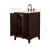 Custom image for Dark Walnut with Matte Black Trim / White Cultured Marble / No Mirror