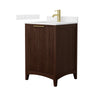 Custom image for Dark Walnut with Brushed Gold Trim / Carrara Cultured Marble / No Mirror