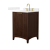 Custom image for Dark Walnut with Brushed Gold Trim / Carrara Cultured Marble / No Mirror