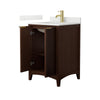 Custom image for Dark Walnut with Brushed Gold Trim / Giotto Quartz / No Mirror