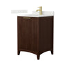 Custom image for Dark Walnut with Brushed Gold Trim / Giotto Quartz / No Mirror