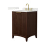Custom image for Dark Walnut with Brushed Gold Trim / Giotto Quartz / No Mirror
