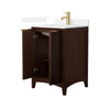 Custom image for Dark Walnut with Brushed Gold Trim / White Quartz / No Mirror