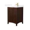 Custom image for Dark Walnut with Brushed Gold Trim / White Quartz / No Mirror