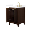 Custom image for Dark Walnut with Brushed Gold Trim / White Quartz / No Mirror