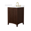 Custom image for Dark Walnut with Brushed Gold Trim / White Quartz / No Mirror