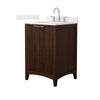 Custom image for Dark Walnut with Brushed Nickel Trim / Carrara Cultured Marble / No Mirror
