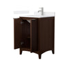 Custom image for Dark Walnut with Brushed Nickel Trim / White Cultured Marble / No Mirror