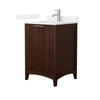 Custom image for Dark Walnut with Brushed Nickel Trim / White Cultured Marble / No Mirror