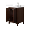 Custom image for Dark Walnut with Brushed Nickel Trim / White Cultured Marble / No Mirror