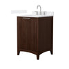 Custom image for Dark Walnut with Brushed Nickel Trim / White Cultured Marble / No Mirror