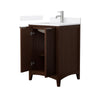 Custom image for Dark Walnut with Brushed Nickel Trim / White Quartz / No Mirror