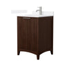 Custom image for Dark Walnut with Brushed Nickel Trim / White Quartz / No Mirror