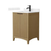 Custom image for Natural Oak with Matte Black Trim / Carrara Cultured Marble / No Mirror