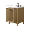 Custom image for Natural Oak with Matte Black Trim / Carrara Cultured Marble / No Mirror