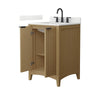Custom image for Natural Oak with Matte Black Trim / Giotto Quartz / No Mirror