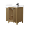 Custom image for Natural Oak with Matte Black Trim / White Cultured Marble / No Mirror